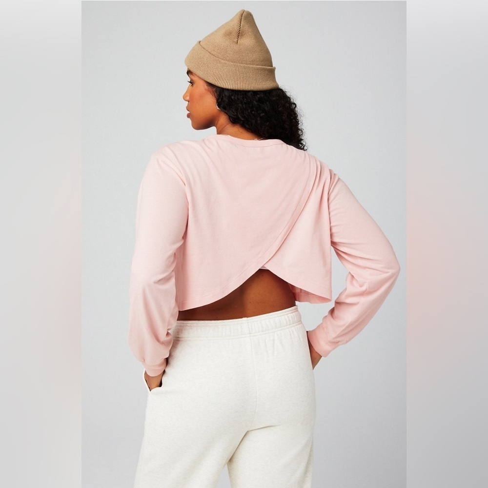 Fabletics 100% Cotton Cropped Boxy Long-Sleeve